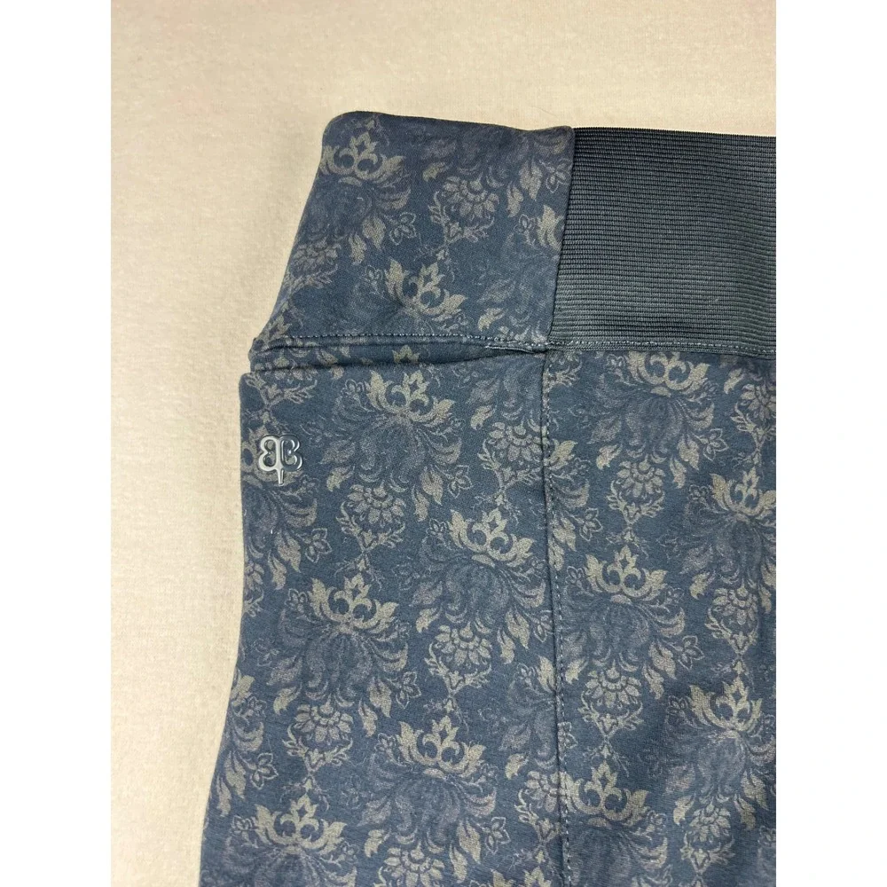 Betabrand Dress Pant Yoga Pants Blue Damask Print Skinny Leg Womens Medium - Picture 11 of 13